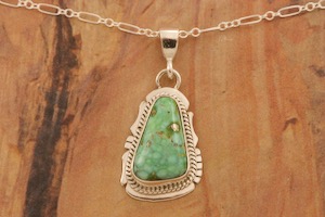 Genuine Sonoran Gold Turquoise Sterling Silver Pendant